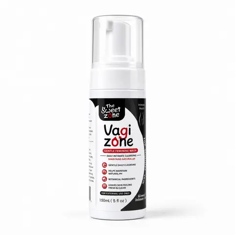 The Sweet Zone VaGiZone Gentle Feminine Wash, Daily Cleansing Foam with Botanical Extracts, 150 mL (5 fl oz)