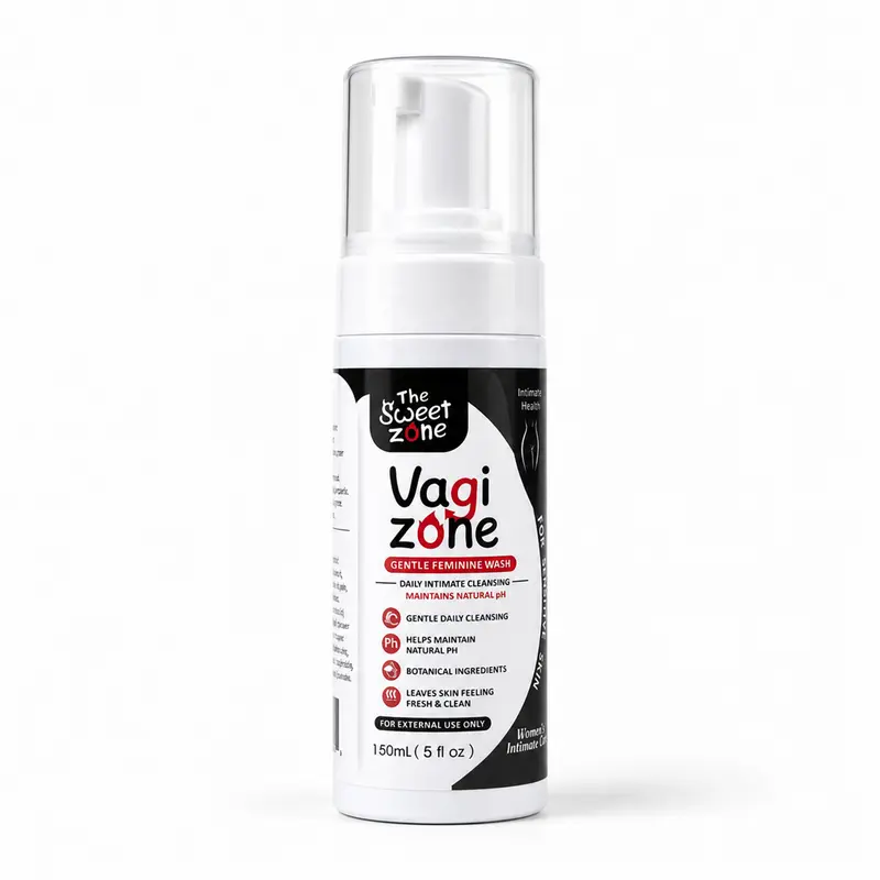 The Sweet Zone VaGiZone Gentle Feminine Wash, Daily Cleansing Foam with Botanical Extracts, 150 mL (5 fl oz)