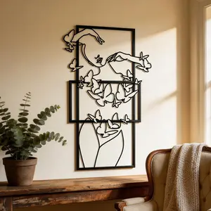 1 piece of beautiful metal plaque, Halloween abstract art, Christmas elegant design, Abstract Face Design, wall art, craft sign wall decoration, suitable for offices, living rooms, bedrooms, terraces, kitchens, courtyard walls, store lobby wall decoration