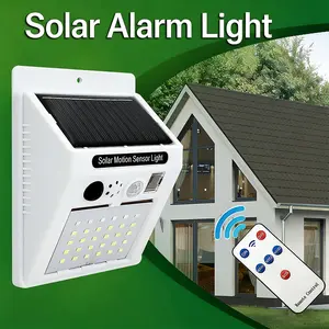Solar remote control alarm light remote control Motion Sensor human body induction light anti-theft alarm, can illuminate, suitable for outdoor security in homes