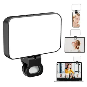 Completely upgraded LED Mini Portable Selfie Ring Light, 60 Lamp Beads, 3 Lighting Modes and 10 Brightness Levels, Clip-On to Phone/Camera/Laptop, Rechargeable Video Light, Suitable for Live Streaming/Makeup/TikTok, Computer,Laptop,Zoom Video Conferencing