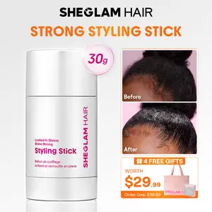 SHEGLAM HAIR Locked in Glossy Shine Strong Styling Stick-30g,Flyaway Hair Control,Elegant Sticks,Long-Lasting Hold,Sleek Look In 1-Swipe,Non-Sticky & Non-Greasy, Zero White Cast,Cranberry Scent Made For All Hair Types