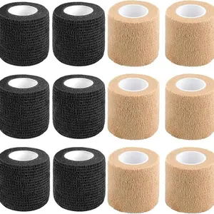 12 Pack Self Adhesive Bandage Wrap, 2 Inches 5 Yards, Breathable Flexible Stretchy Cohesive Bandage for First Aid, Sprains Protection