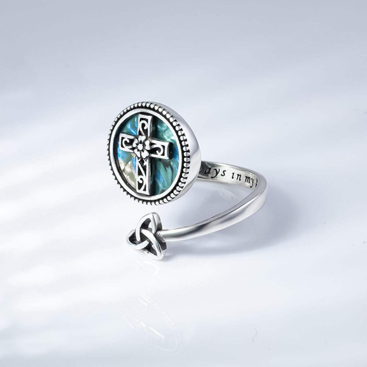 Irish-Inspired Rainbow Abalone Ring | S925 Silver, Adjustable