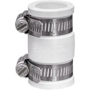 1056-075 3/4-in. Flexible PVC Condensate Pipe Coupling for Plastic and Copper Plumbing Connections in White