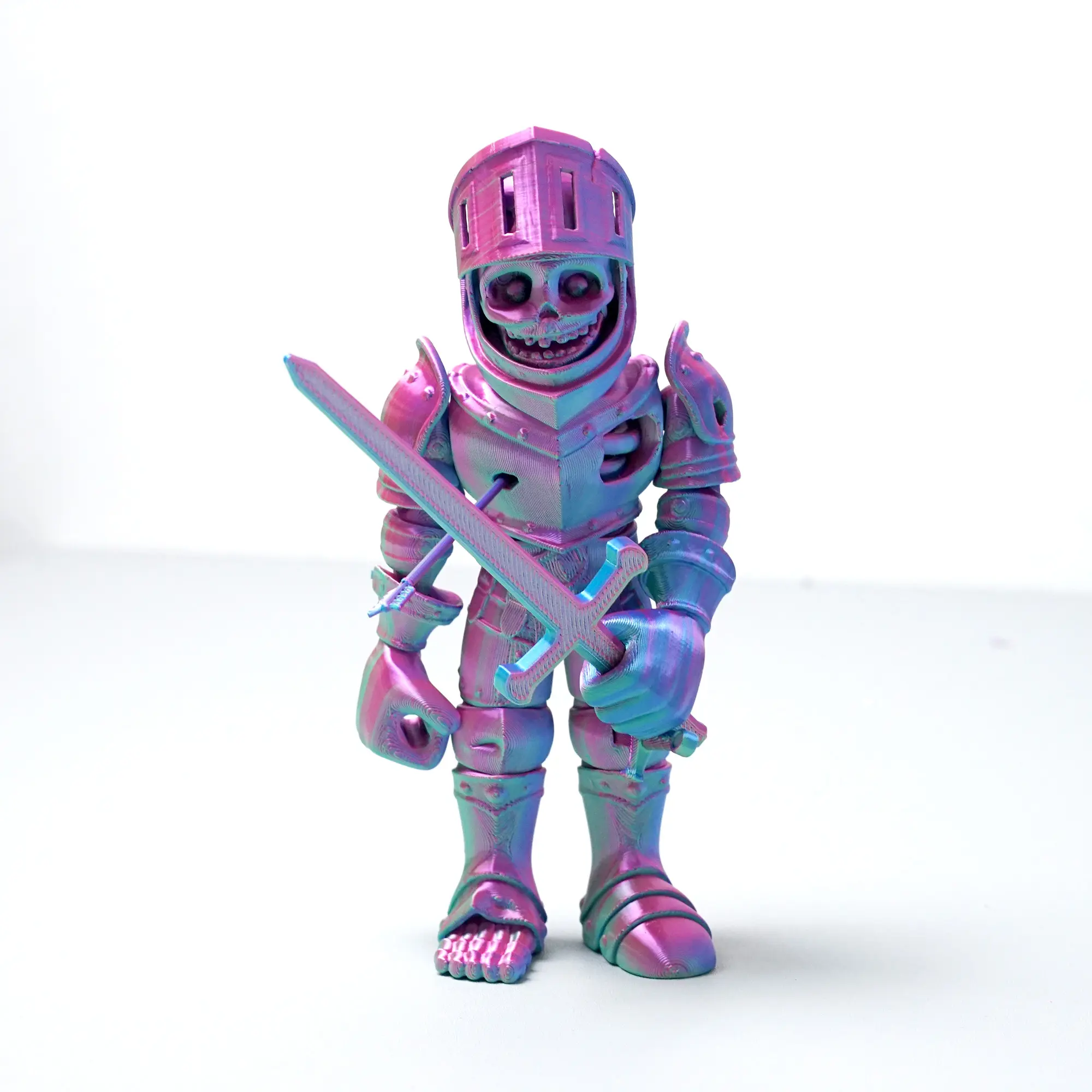 3D printed knight model toys, flexible joint animal doll statues, home and office desk decorations, holiday surprise gifts Ornaments
