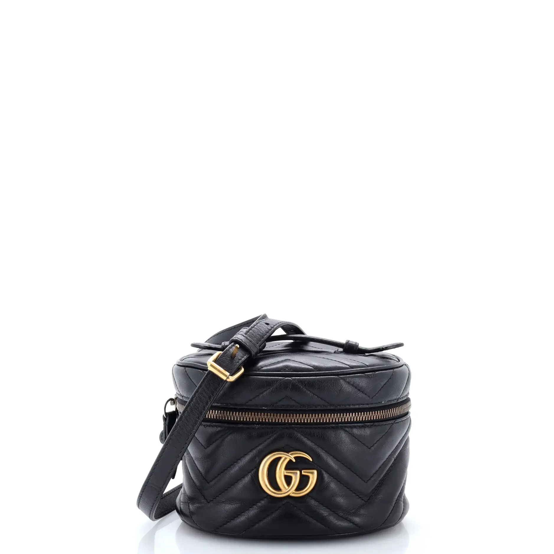 Pre-owned GUCCI Leather Backpacks GG Marmont Vanity Backpack Matelasse Mini by Rebag