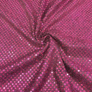 Black, Fuchsia Tone Sequin Knit Fabric Sparkle Polyester 60–61 Inch
