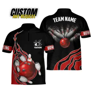 Personalized Bowling Jersey Shirt Custom Bowling Shirt Team Funny Gift For Bowler Player Short Sleeve Button Down Bowling Jersey Gift