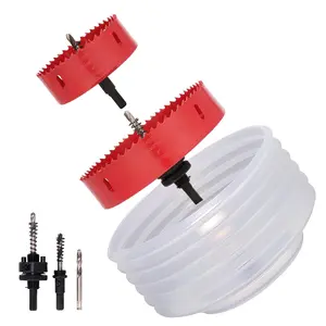 6-Inch & 4-Inch Hole  for Recessed Lights and Can Lights - Bi-Metal 4 & 6 Hole  with Dust Bowl for 95% Dust Colletcion - Drill Hole  Kit for , Ceiling, Plastic and Metal