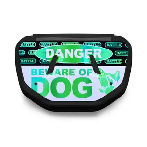 Iridescent Beware of Dog Football Back Plate - Adult