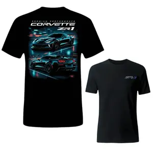 ZR1 Cyber Night Racing T-Shirt, American Performance Car Graphic Tee, High Performance Track Car Shirt for Car Guys