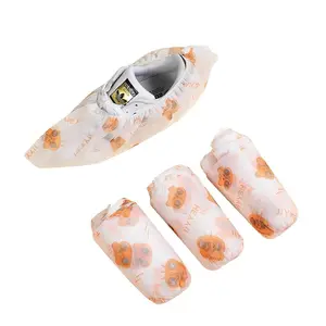 50 Pack Thick Cartoon Disposable Shoe Covers, Indoor Non-Slip Dirt-Proof Foot Protectors, Breathable Protective Shoe Covers for Home Use