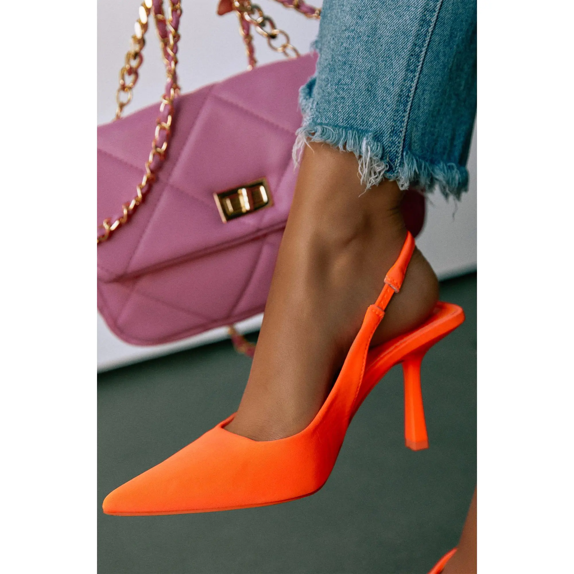 Caria Slingback Pumps - Orange Caria Slingback Pumps - Orange