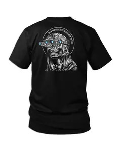 Even the Darkness Is Not Dark to Thee Tactical T-Shirt for Men Night Ops NVG Skull Graphic Tee Special Forces Recon Shirt Military Christian Tactical Apparel Gift for Veterans and Night Vision Fans
