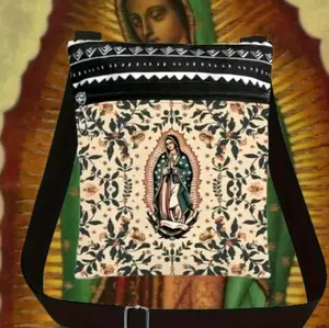 Guadalupe Floral Crossbody Bag with Black Trim and Floral Pattern
