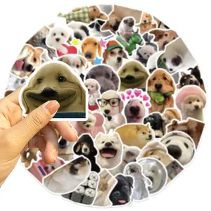 50 Realistic Puppy Emoji Stickers DIY Decoration for Notebooks, Suitcases, Skateboards, and Water Cups - Waterproof PVC Stickers