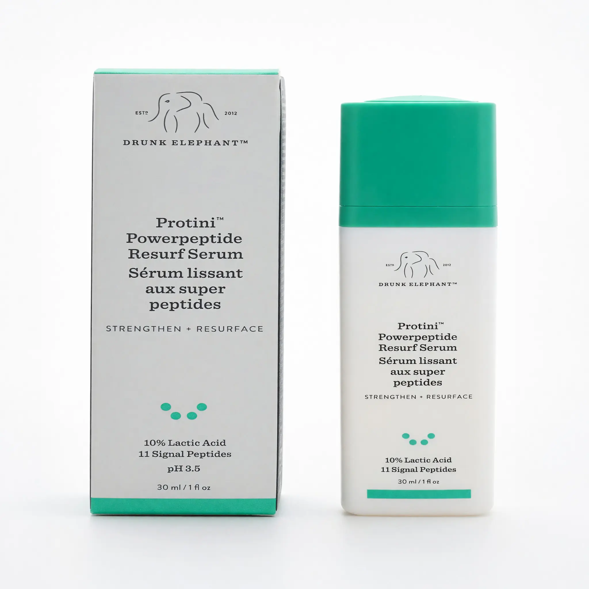 Protini Powerpeptide Facial Serum with 10% Lactic Acid and Powerful Peptides that Resurfaces Skin, Treatment for Dull & Uneven Tone, 1 oz