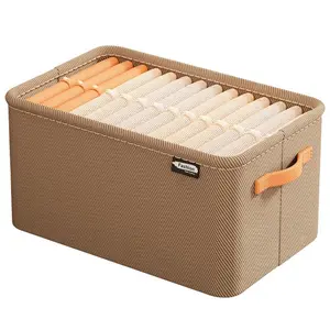 Large Capacity Fabric Storage Box with Handles, Foldable Wardrobe Organizer for Clothes, Pants, Toys, Home Organization