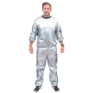 Todd and Margo Shiny Silver 2 Piece Workout Top and Pants Halloween Costume Set