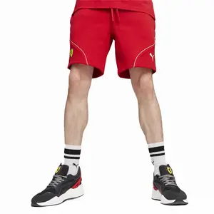 PUMA Mens Scuderia Ferrari Race Logo Shorts Casual Bottoms Casual - Red