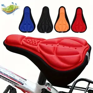 Comfortable Bicycle Seat Cushion with Shock Absorption And Breathable 3D Design, Ideal for Road And Mountain Bikes. Soft Foam Mat Essential Accessory in 4 Colors
