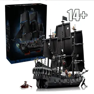2026 New Pirate Black Pearl Building Block Ship Model Caribbean Adventure Assembly Toy Children Adult Birthday New Year Gift 10365 Mother's Day, School Season, Birthday Gift Model Boat Kit