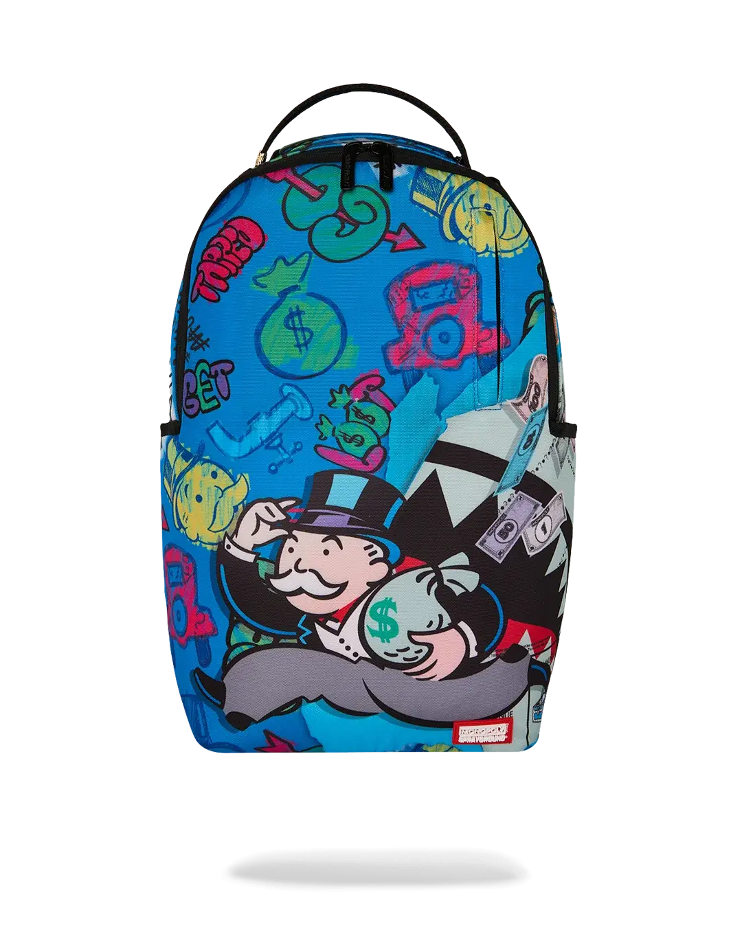 SPRAYGROUND 'Monopoly Grab & Go' Unisex Carry Backpack, Casual Daypack for Daily Use with Zipper Closure