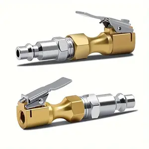 2pcs Heavy-Duty Copper Tire Inflation Valve with Clips, Easy Connection for Cars Trucks Bicycles, Easy Operation, Durable Automotive Accessories