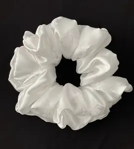 DAISY-XXL Handmade Satin Scrunchie 6 Inches Diameter Secure Comfortable Hold for All Hair Types