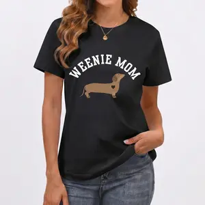 Dachshund tshirt, Weenie Mom Crewneck Tee, Funny Wiener Dog Lover Pullover, Gift for Dachshund Owners, Cute Dog Mom Cozy T-Shirt