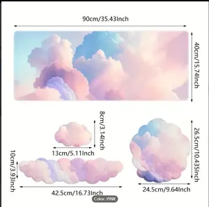 "4PCS Cloud Keyboard Wrist Rest Set, Ergonomic Memory Foam Wrist Support Mouse Pad For Typing , Non-Slip Base For Home Office Computer Laptop Gaming Woman Desk Office Health Protecter "