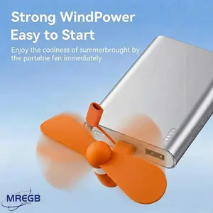 MREGB Mini Mobile Phone Fan 3-in-1, Powerful 15000 RPM Handheld Cooling Gadget with Safe Soft TPE Blades. Detachable Plug & Play Pocket Accessory for iPhone, Type-C, Android Micro USB. Summer Travel & Outdoor Commuting Essential