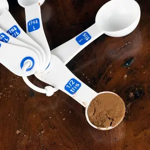 Easy to Read Plastic Measuring Cup Set, 10 Piece, white