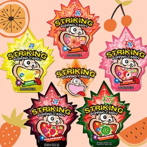 Striking popping candy - Fruity pack - strawberry, watermelon, lychee, lemon and peach (20 Pouches) 30g - 5 Packs