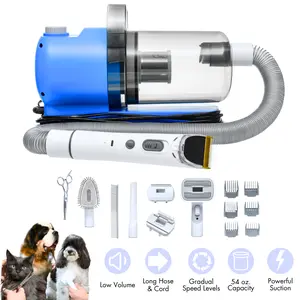Carolina Pets Grooming Kit with Vacuum for Dogs and Cats, Clippers, Brushes, Scissors, Comb, Removes 99% of fur, Low Noise, Adjustable Suction