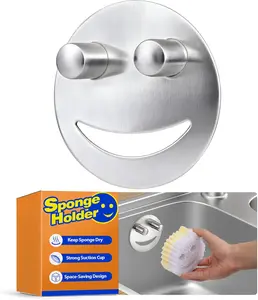 Stainless Steel Sponge Holder For Scrub Daddy Mommy Sponge, Bathroom Kitchen Sink Caddy Organizer Storage with Suction Cup, Dishwasher Safe, Keep Sponge Dry, Silver, 1-Pack