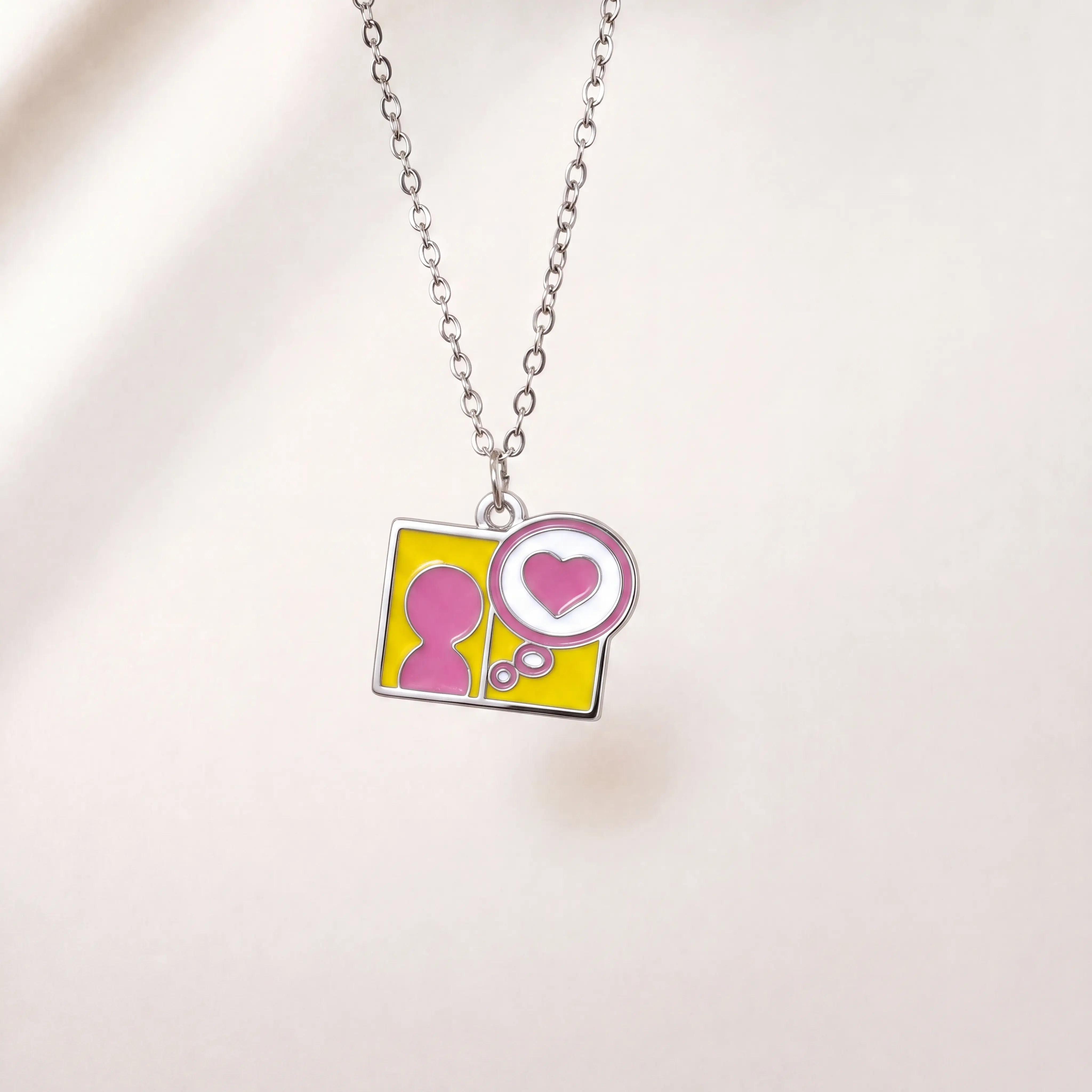 Nostalgia Love Necklace | Y2K Retro Pixel Mood Necklace, Cute Window Pendant Charm Jewelry Gift for Gamer Girls, Best Friends & Girtfriends&Gamer Girts