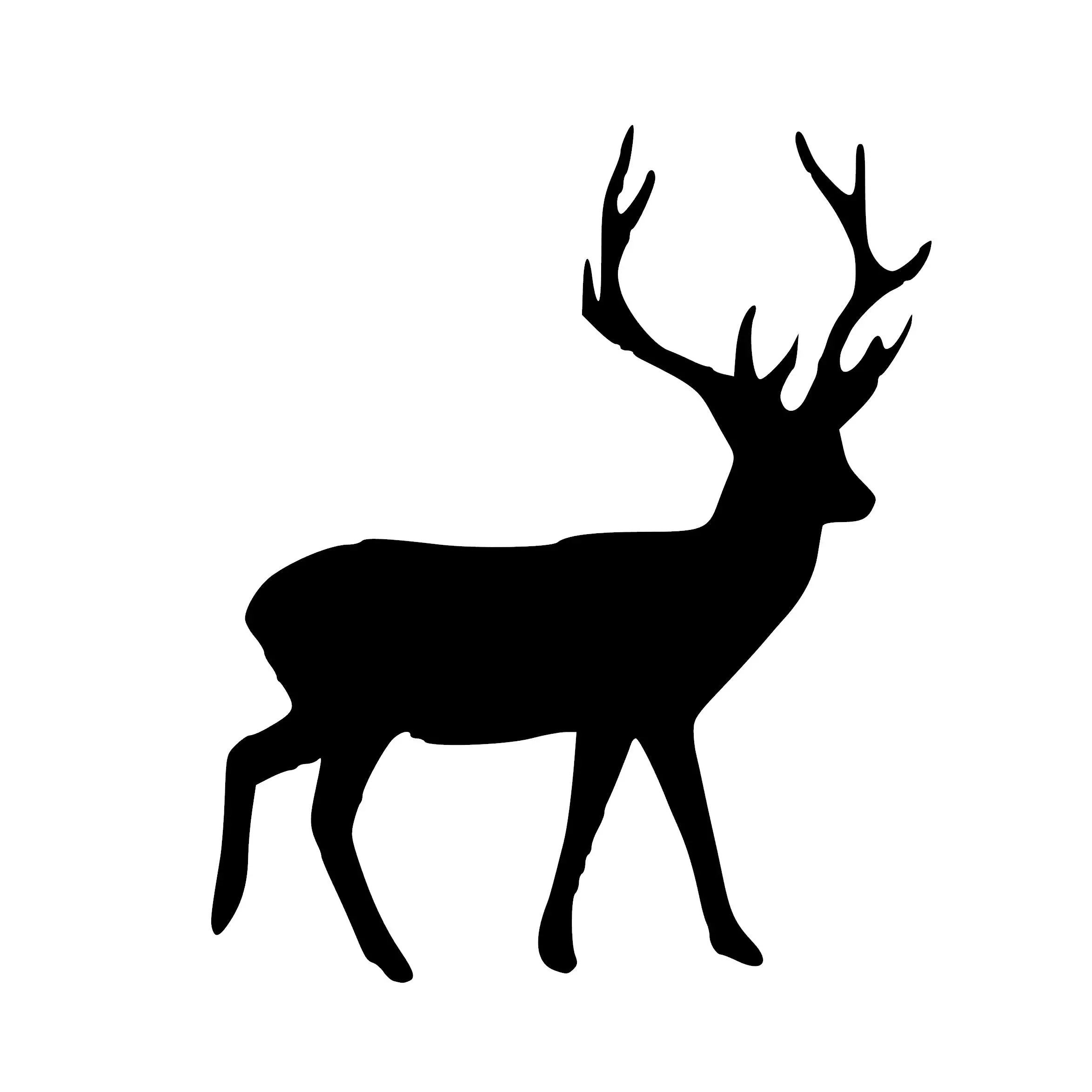 Deer, Elk Big Game Sticker Decal - Black Silhouette Design for Hunting and Wildlife enthusiasts