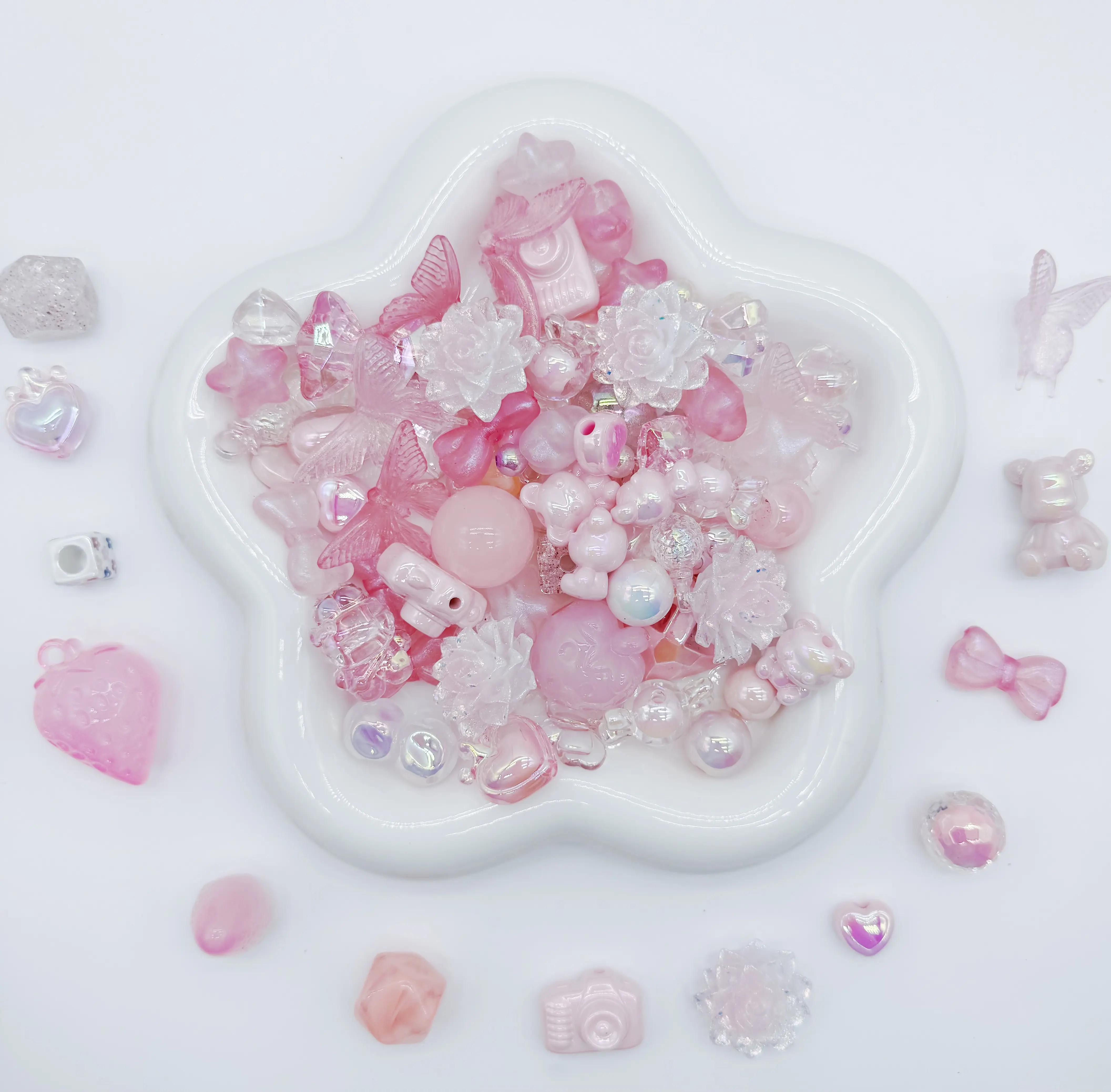 Pink Aurora-Mix Beads Charms