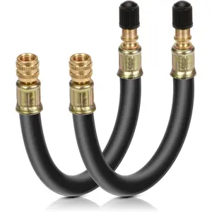 2pcs Tire Rubber Valve Extension Tube Extender, Valve Stem Extender Tire Inflation Extension Hose Tire Valve Extension Tool for Car Tire Motorcycle Bicycle RV Inflatable Extension Nozzle