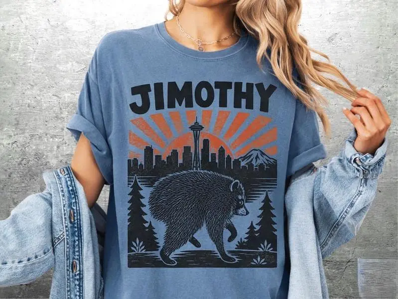 Jimothy Shirt, Raccoon Meme Shirt, Retro, Oversize, Womens, Unisex Comfort Colors T-shirt