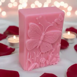 Butterfly Smooth Glow Soap Goat Milk Hydrating Bar with 3D Butterfly Design for Soft Skin