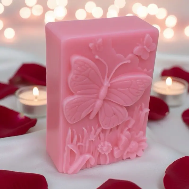 Butterfly Smooth Glow Soap Goat Milk Hydrating Bar with 3D Butterfly Design for Soft Skin