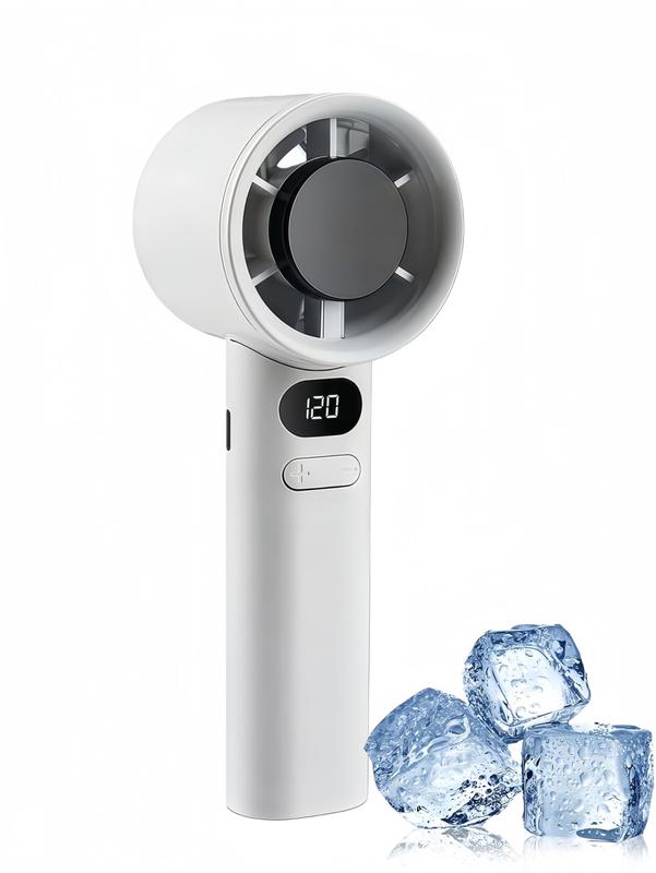 LMMAKE Handheld Turbo Fan 120 Speeds USB Rechargeable with Digital Display 1800mAh Battery Quiet Airflow for Camping Travel Home Office Compact Portable Personal Fan