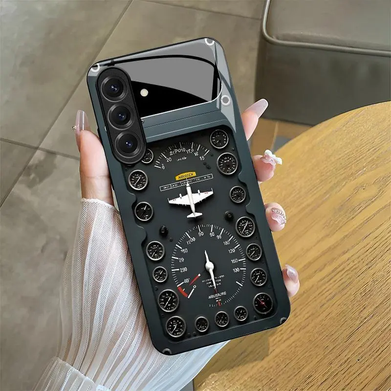 Aviation Theme Glass Phone Case, Unique Aircraft Design for 【Galaxy S25】666