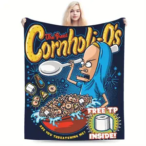 The Beavis and Butt Head (The Great Cornholi O's) printed soft flannel double blanket is suitable for beds, sofas, chairs, autumn and winter camping, living rooms, and offices.It is a great gift and a versatile holiday present.