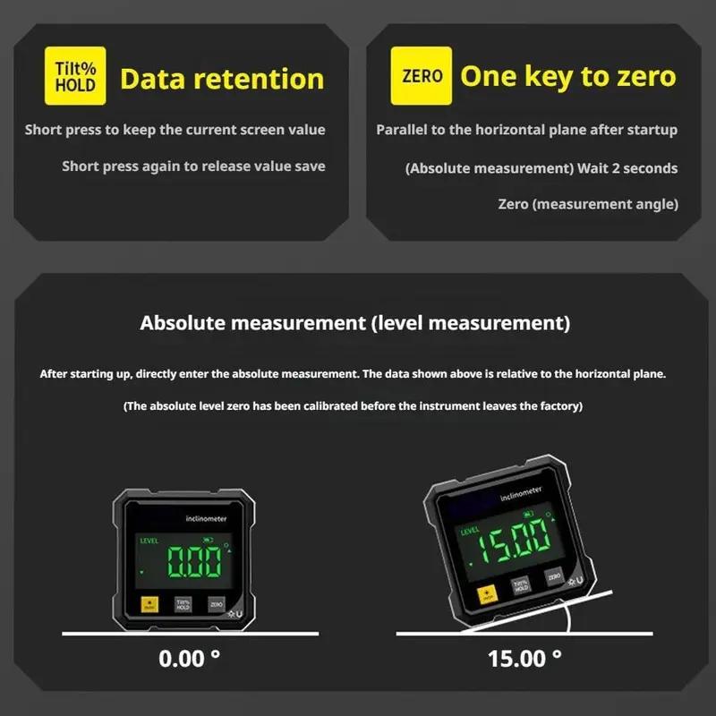 Magnetic Digital Angle Finder with Dual Laser Guide & 360° Magnetic Attachment Rechargeable Angle Meter for Woodworking Construction and Machinery Magnetic Digital Angle Finder with Dual Laser Guide & 360° Magnetic Attachment Rechargeable Angle Meter for Woodworking Construction and Machinery