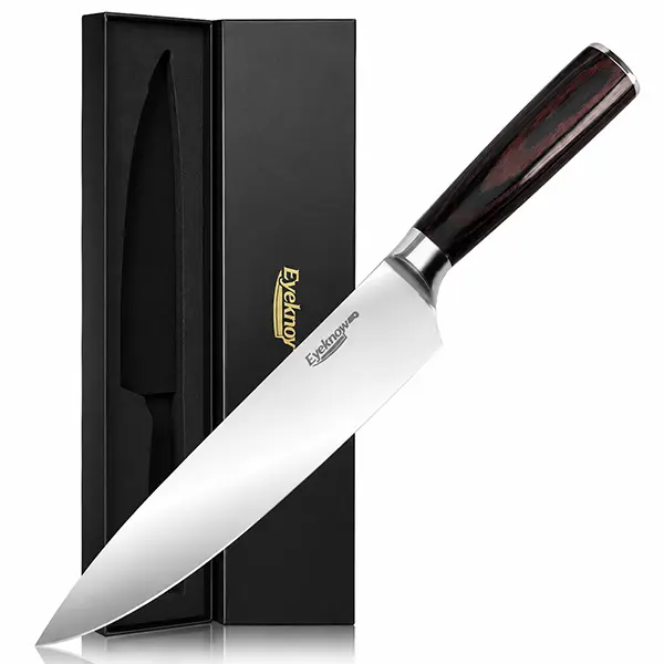 EyeKnow 8-in High Carbon Stainless Steel Chef Knife with Sharp Blade, Rust-Proof, Ergonomic Handle for Chopping Slicing Meat, Ideal Gift for Home Cooks sohochic