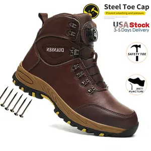 Waterproof Men's Safety Work Boots Steel Toe Shoes Anti Impact And Anti-Puncture Outdoor Work Shoes Indestructible protective shoes